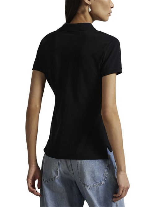 polo donna con abbottonatura lunga nero Ralph Lauren | 211B18200011